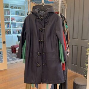 DKNY coat with hood, navy, size S